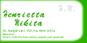 henrietta mikita business card